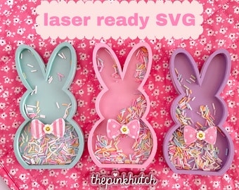 Spring Easter Bunny Rabbit Wood Shaker SVG Laser Design File Laser Ready Cut File
