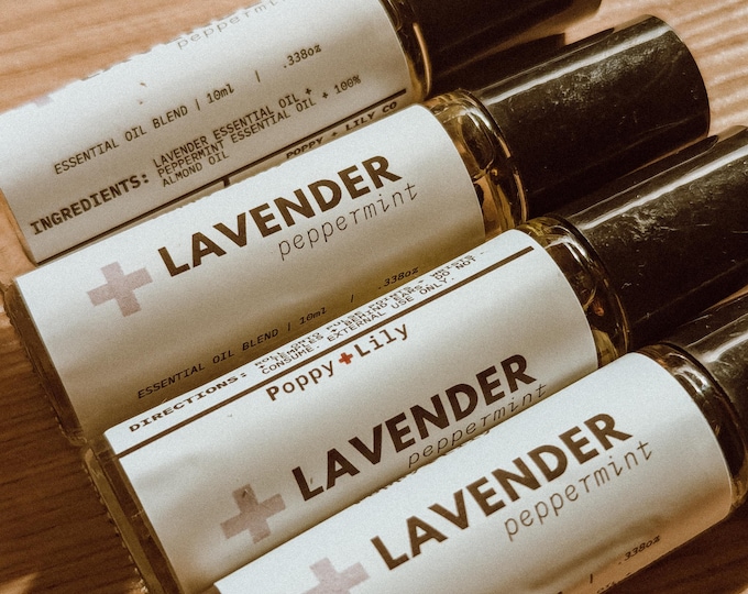 Lavender Peppermint Roll-On: Aromatherapy Temple Balm (10 ml)