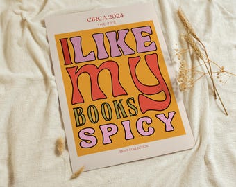 I Like My Books Spicy Print: 70s Groovy Word Art