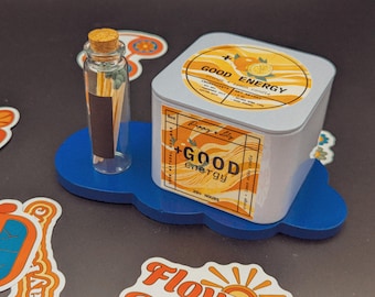 Orange Lemon Vanilla Scented Soy Candle: Good Energy, No Bad Vibes - 8oz Tin Jar