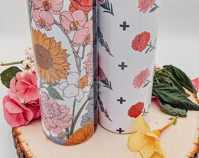Exotic Florals 20oz Tumbler Cup: Insulated Stainless Steel