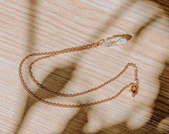 Clear Quartz Fragment Necklace: Gold-Plated 925 Silver necklaces