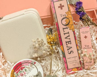 Exotic Florals Gift Set: Handmade Self-Care Box, Jewelry Box, Magnetic Keepsake Box