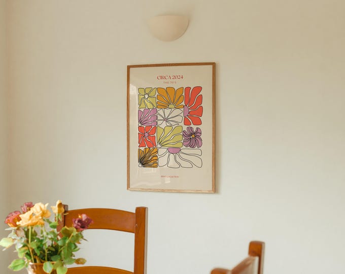 Matisse Flower Print: 70s Groovy Wall Art