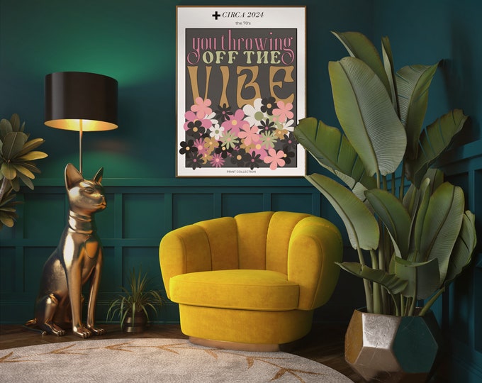Groovy 70s Vibe Art Print: Cheeky Word Art