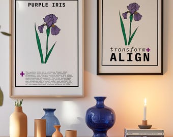 Purple Iris Flower Art Print Set: Transform + Align