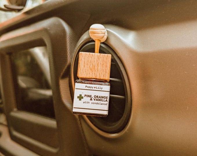 Pine, Orange & Sandalwood Car Air Freshener Vent Clip Diffuser