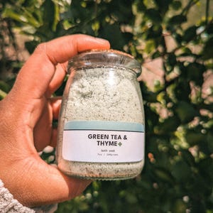 Green Tea & Thyme Bath Soak + Gold Spoon | Botanical Spa Ritual