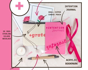 Grateful Compassion Gift Set: Rose Quartz Pendant, Intention Journal