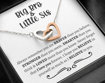 ZEN DEAL I Love You Jewelry to My Sister Necklace Heart Pendant Chain Gift from Brother Gold Heart Pendant
