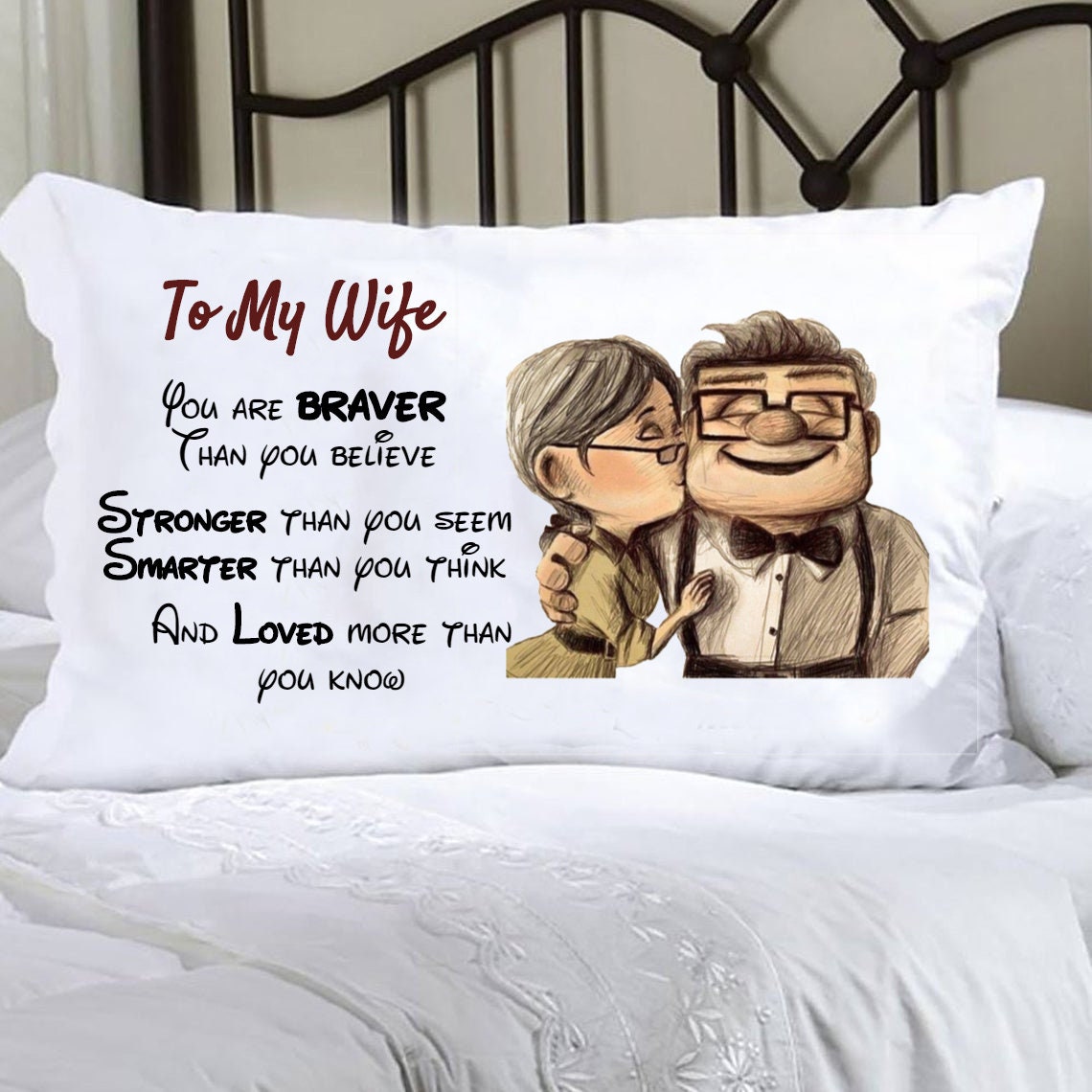 To My Wife Pillow Case Gift for Wife Pillow Cover Size Etsy