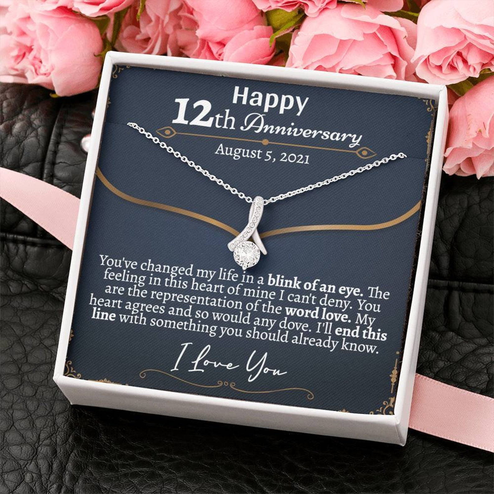 12 Year Anniversary Jewelry 12th Wedding Anniversary Gift