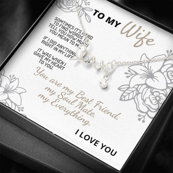 My Wife Necklace With Message Card Gift 