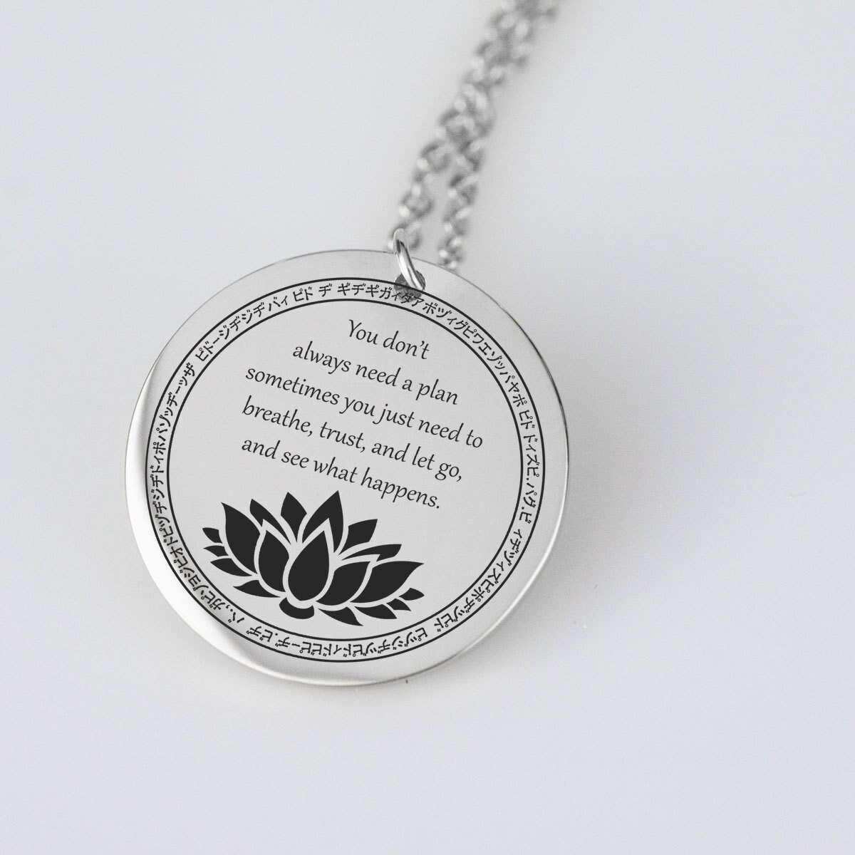 Anxiety Necklace Breathe Jewelry Just Breathe Necklace Etsy