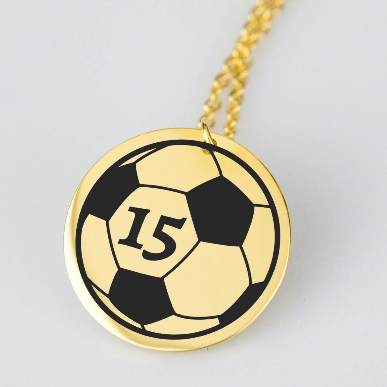 Soccer Necklace With Number Soccer Lover Gift Soccer Gift Etsy