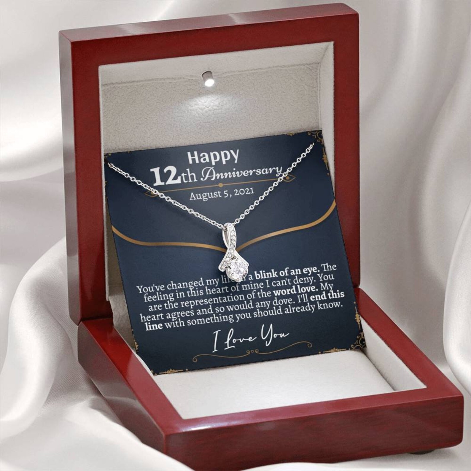12 Year Anniversary Jewelry 12th Wedding Anniversary Gift