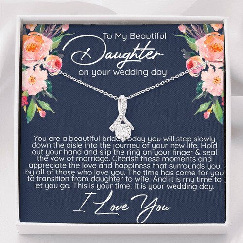 Daughter Bride Wedding Day Necklace Jewellery Gift From Mom Etsy