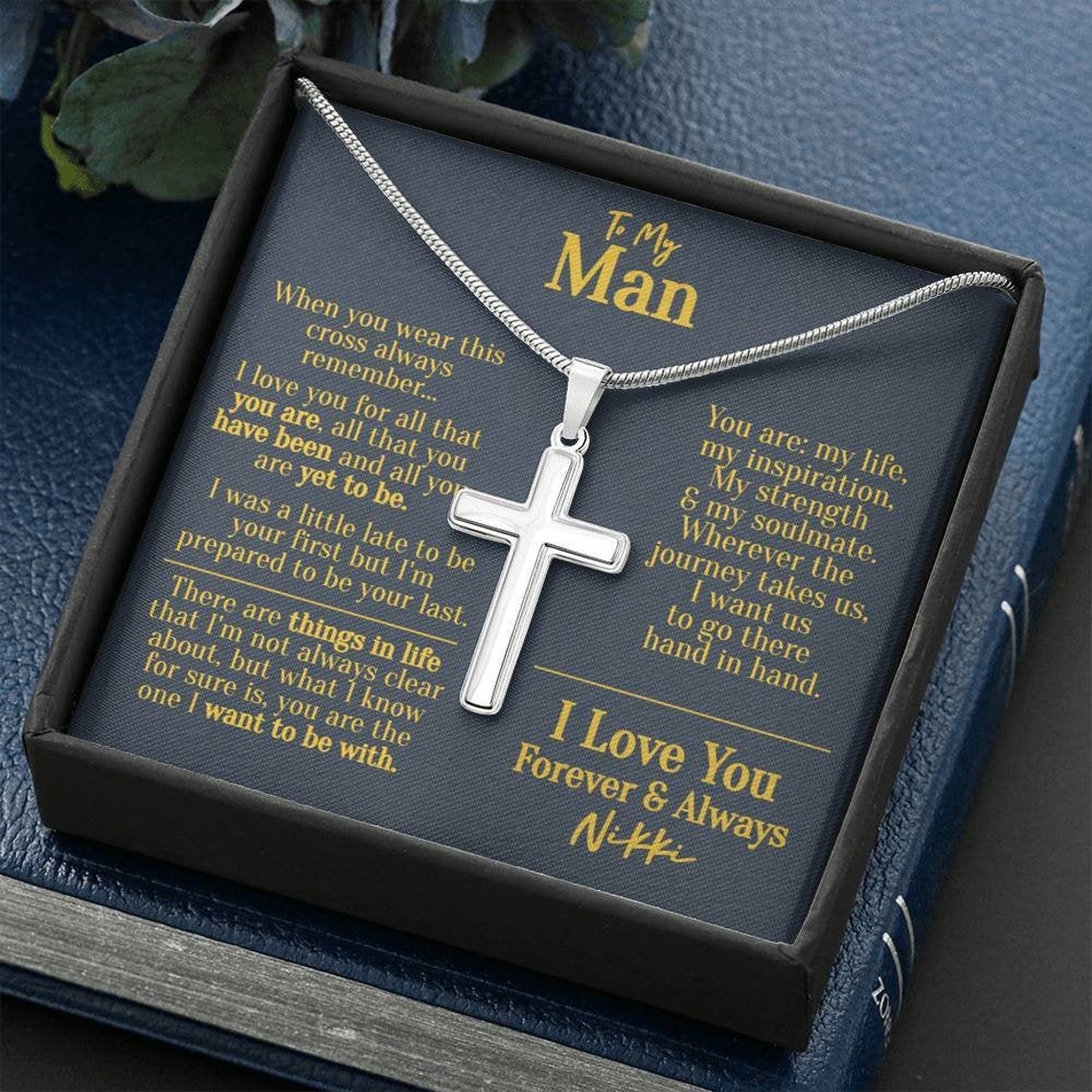 To My Husband Cross Necklace Husband Who Has Everything Etsy