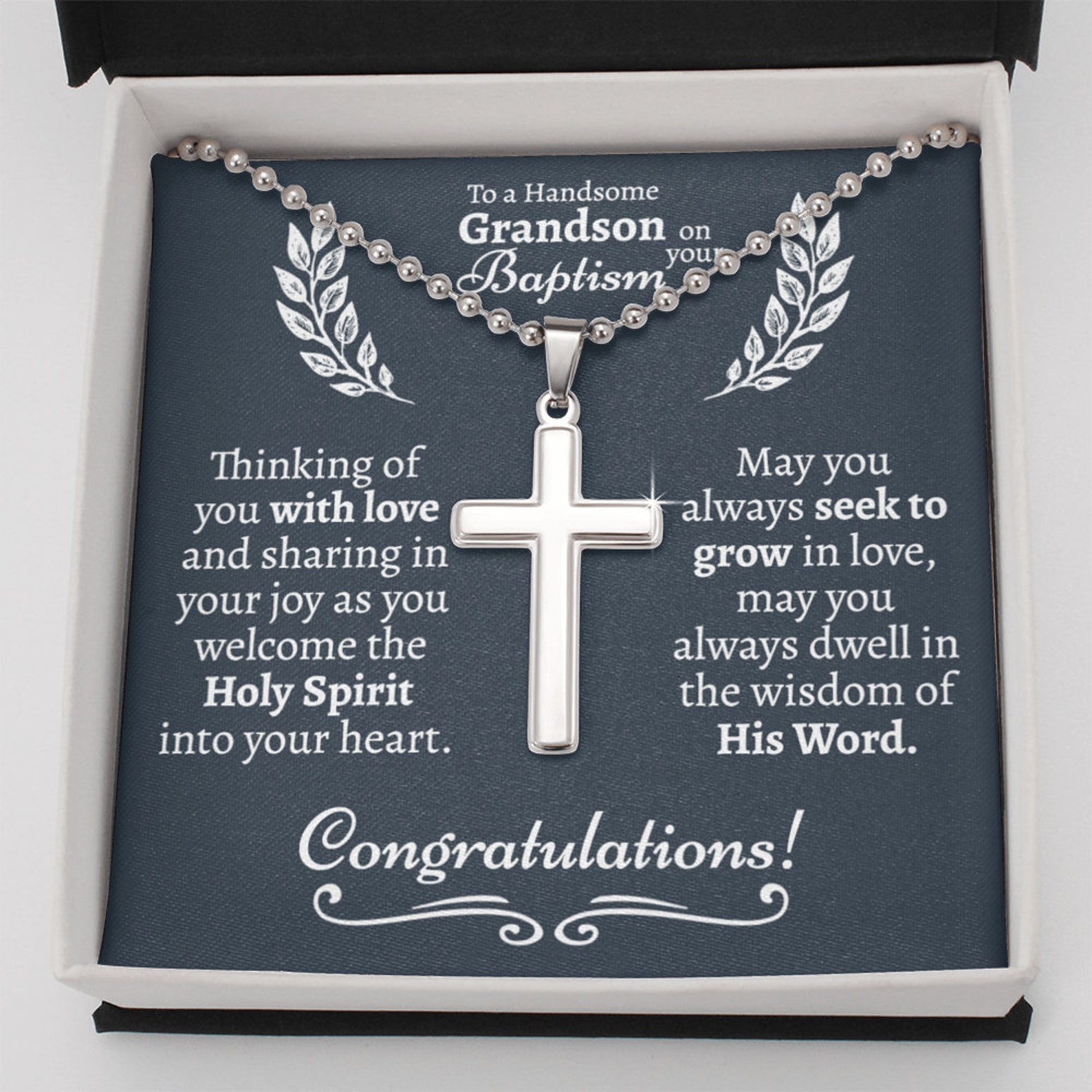 Grandson Baptism Gift Catholic Baptism Gift From Etsy