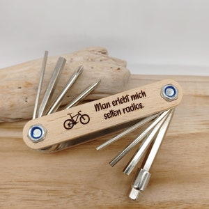 Fahrrad Multitool / Werkzeug aus Holz / Geschenk für Männer / Geschenk für Papa / Vatertag / versch. Sprüche / mit Wunschnamen image 5