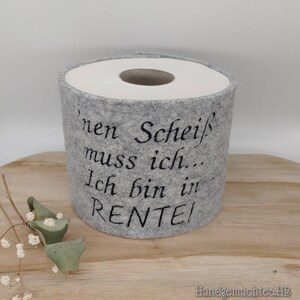 Toilettenpapierbanderole / Klopapierbanderole / Ersatzrollenaufbewahrung / Toilettenpapierhülle / Rente / Filz / versch. Farben!!