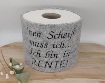 Toilettenpapierbanderole / Klopapierbanderole / Ersatzrollenaufbewahrung / Toilettenpapierhülle / Rente / Filz / versch. Farben!!