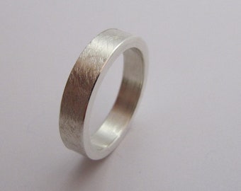 Unisex ring/friendship ring, ice-matte scratched finish