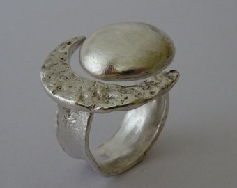 Silver Ring "sun and Moon"