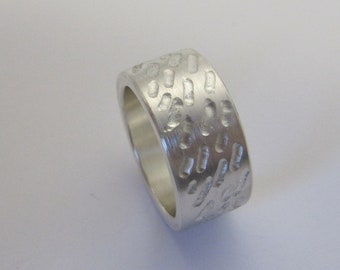 Wide Silver Ring "structure"