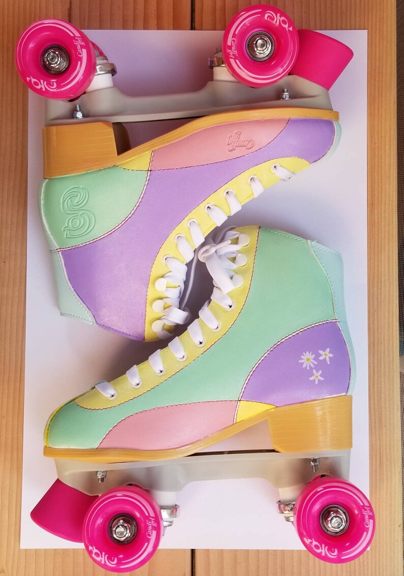 Pastel Roller Skates Candy Girl Custom Painted Quad Skates Etsy