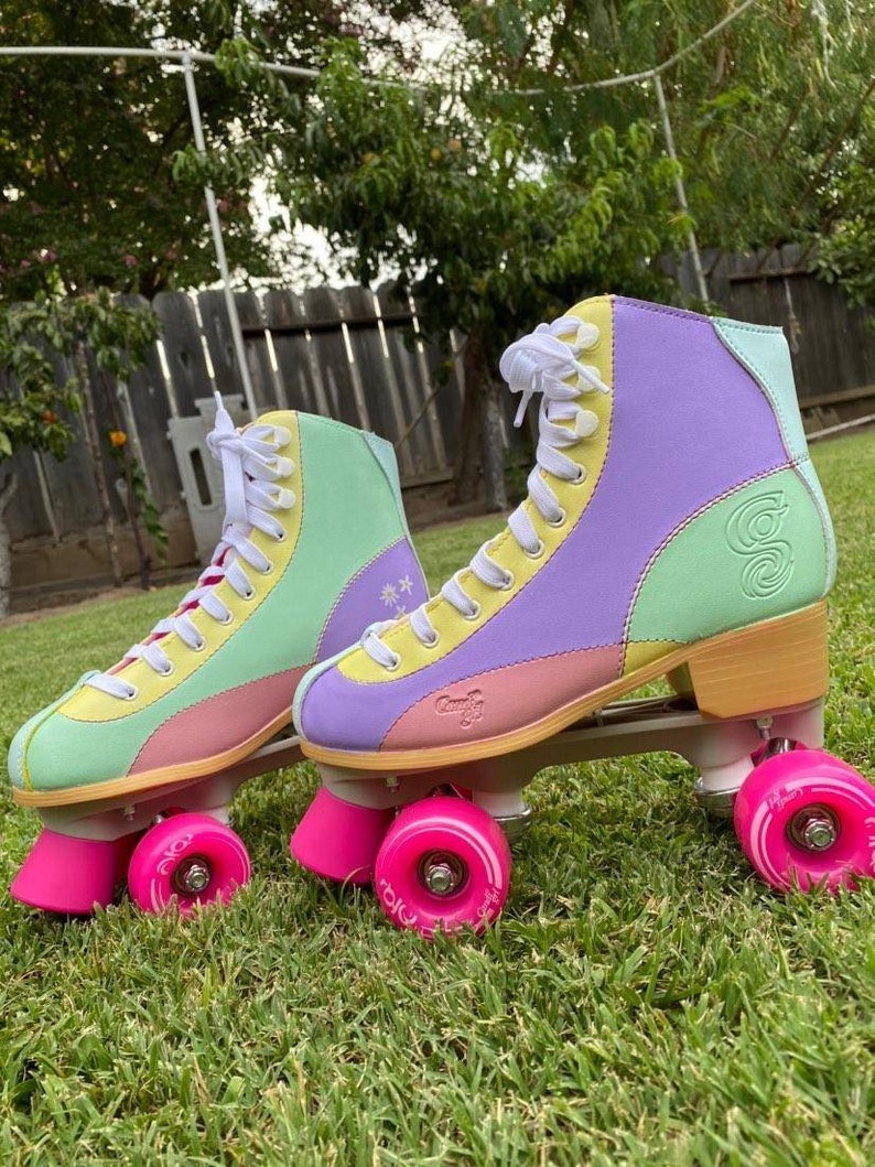 Pastel Roller Skates Candy Girl Custom Painted Quad Skates Etsy