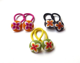 Hair tie hair band "Retro" selection 18 mm button