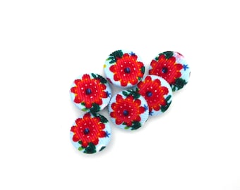 Kordknöpfe Knopf-Set "Frühlings-Blume" 23 mm 6 Stück