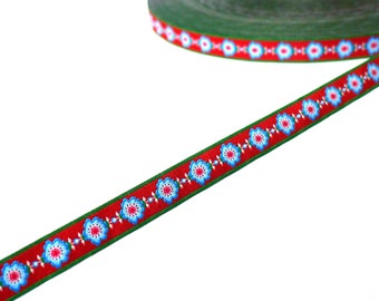 Woven ribbon "Poppy Parade Crimson" red 12 mm Jolijou