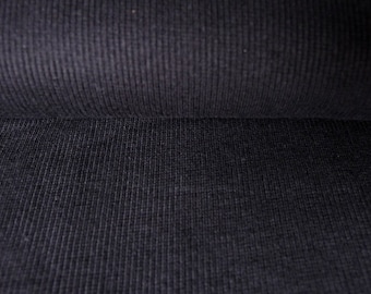 Cuff fabric ribbed knit "Black" Oeko-Tex Hilco