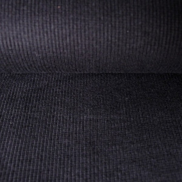Cuff fabric ribbed knit "Black" Oeko-Tex Hilco