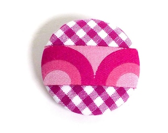 Cloth button "round thing" pink-pink 32 mm button