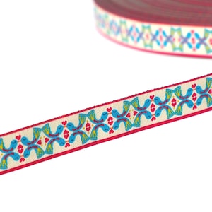 Fita Web "KissingBirds" cor natural 15 mm mistura