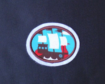 Application "Pirate Boat" turquoise ironing image