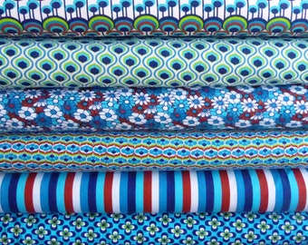 Cotton jersey fabric "Retro Collection 2022" Blue Selection Stenzo