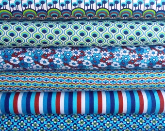 Cotton jersey jersey fabric "Retro Collection 2022" blue selection Stenzo