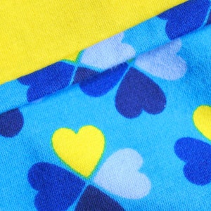 Kinder-Loop Kinderschal Glücksklee Blau-Gelb 3-5 Jahre Bild 3