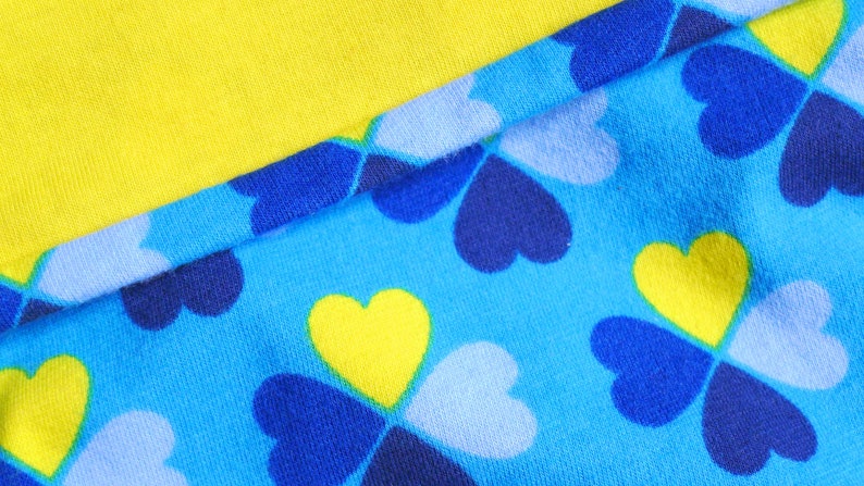 Kinder-Loop Kinderschal Glücksklee Blau-Gelb 3-5 Jahre Bild 3