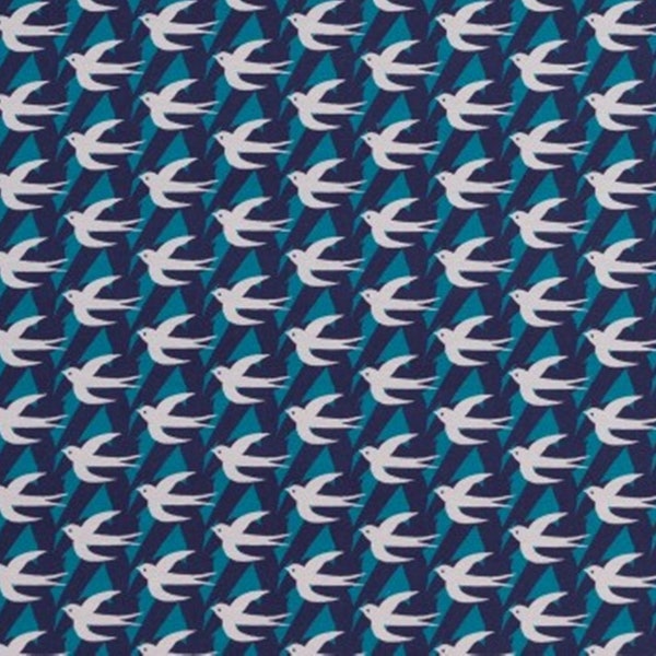 Cotton Jersey Jersey Fabric "Free Flying" Blue Jolijou