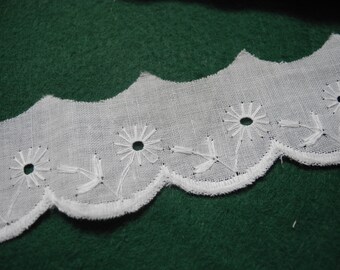 Cotton lace white, 3 cm wide