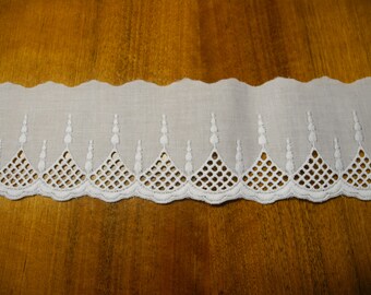 Cotton lace white, 6.5 cm wide