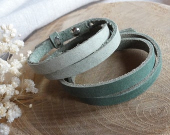 Wickellederarmband mit Gravur Sea Green oder Meadow Green