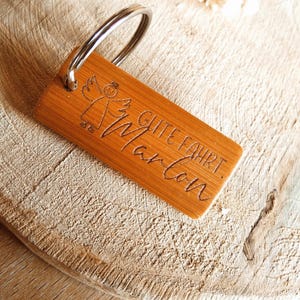 Gepersonaliseerde houten sleutelhanger