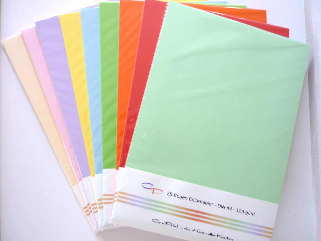 25 Sheets Color Paper Craft Paper Etsy UK
