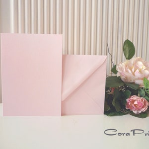 Doppelkarten B6 mit farblich passenden Kuverts - rosa